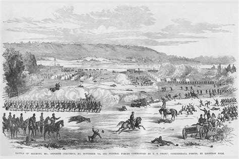 Battle of Belmont, Missouri - Grant Vs. Polk Painting by Frank Leslie ...