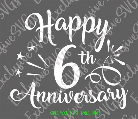 Happy 6th Anniversary SVG Files for Cricut Iron Sugar Wedding - Etsy