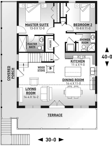 20 Ft Wide House Plans - 20 Wide House Plan With 3 Bedrooms 62865dj ...