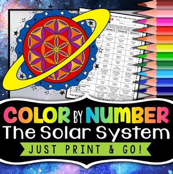 Solar System Color by Number - Science Color By Number by Morpho Science