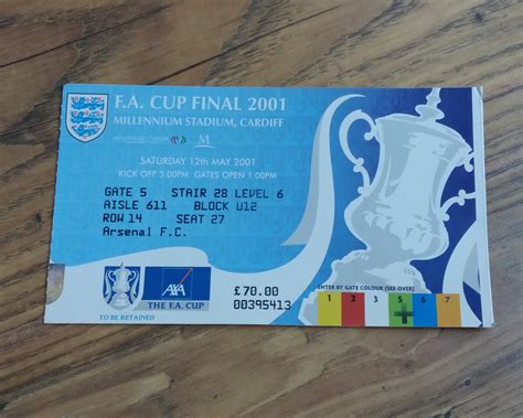 2001 FA Cup Final Ticket – Arsenal vs Liverpool – Cup Final Programmes