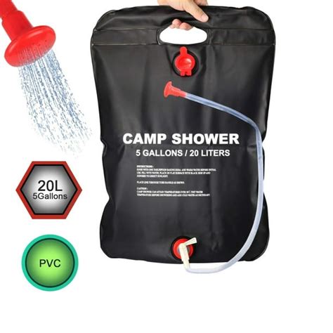 Portable Outdoor Shower - Camp Shower 5 Gallon Capacity - Outdoor Solar Shower With Hose and ...