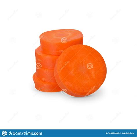 Carrot Slices Isolated on White Background, Clipping Path Stock Photo - Image of healthy, object ...