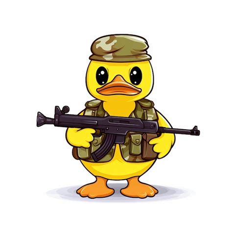 Premium AI Image | cartoon duck with a gun and camouflage outfit generative ai