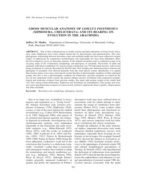 (PDF) Gross muscular anatomy of Limulus polyphemus (Xiphosura, Chelicerata) and its bearing on ...