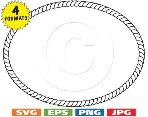 Oval Rope Border Clip Art Image Svg Cutting File PLUS - Etsy