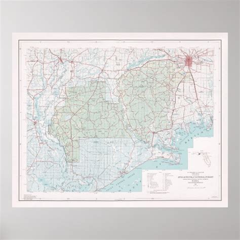 Apalachicola National Forest Map (1973) Poster | Zazzle