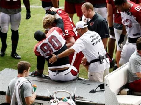 Darnell Dockett Carted Off Field with Knee Injury - BlackSportsOnline