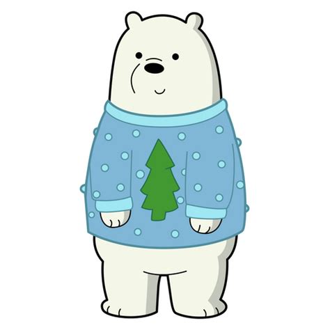 We Bare Bears Christmas Ice Bear Sticker - Sticker Mania