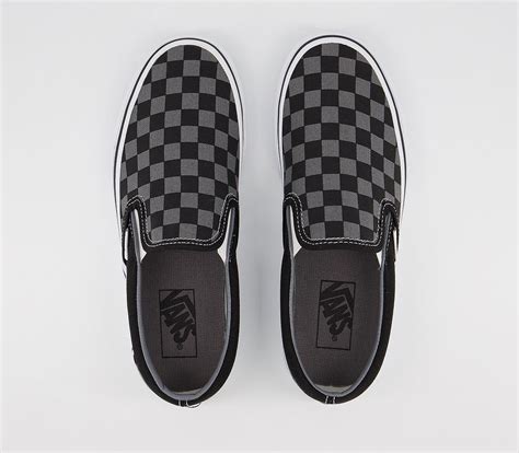 Vans Vans Classic Slip On Trainers Black Pewter Check Fl21 - Women's Trainers