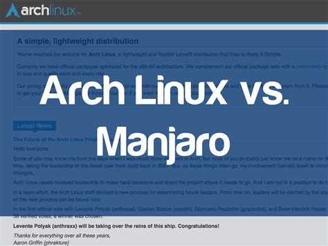 Manjaro vs arch - solutionlasopa