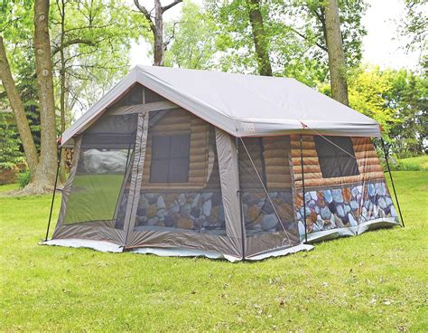 This Log Cabin Tent Has a Giant Screened In Front Porch For a True Luxury Camping Experience ...