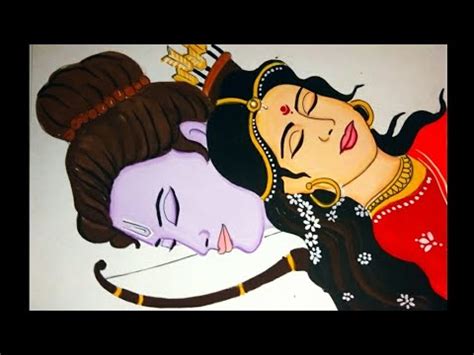 simple and easy drawing and painting of Lord Ram and maa sita/ Ramayan ...