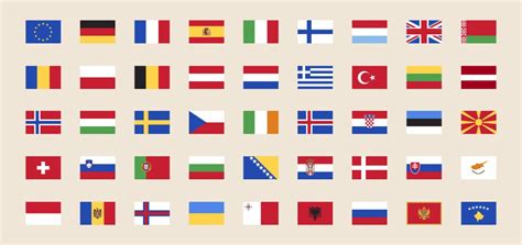 European union countries flags europe travel Vector Image