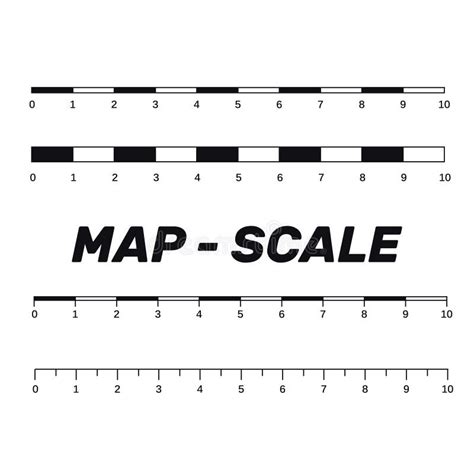 Map Scales Graphics for Measuring Distances. Scale Measure Map V Stock ...