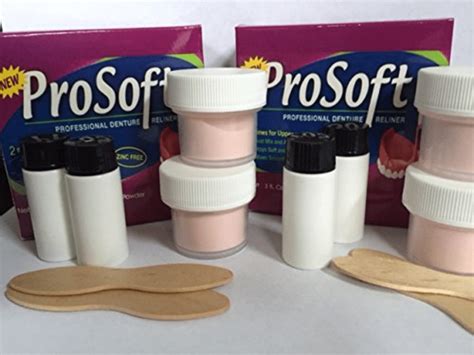 ProSoft Denture Reliner 4 Relines for Loose Dentures, Soft Denture Reline Kit that Tightens and ...