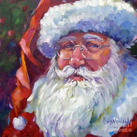 Colorful Santa Painting by Linda Smith - Pixels