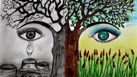 Save Trees Save Earth||Art&Craft with PRATIMA | Earth drawings, Earth ...