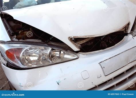 White car after accident stock image. Image of automobile - 6057063