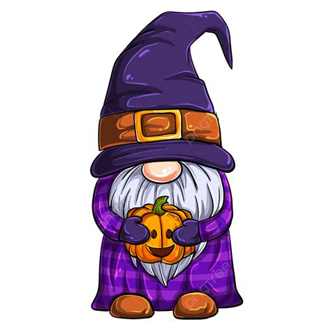 Halloween Gnome Man Holding Pumpkin, Halloween Gnome, Halloween, Gnome PNG Transparent Clipart ...