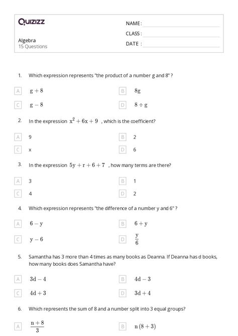 50+ Math worksheets for 6th Grade on Quizizz | Free & Printable