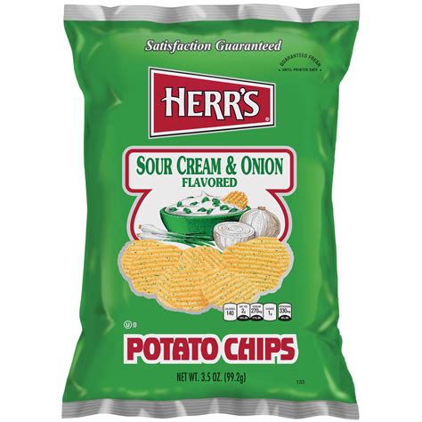 Herr's Potato Chips, Sour Cream & Onion, 3.50 Oz, 16 Ct - Walmart.com - Walmart.com