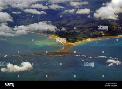 Aerial view of the Marino Ballena National Park in Uvita, on the ...