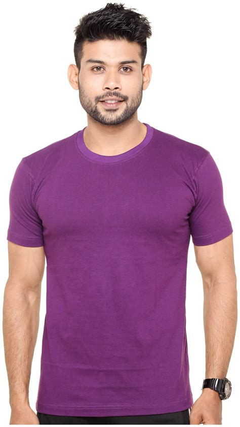 Buy Fleximaa Men's Regular Fit Round Neck T-Shirt - Purple Online at ...