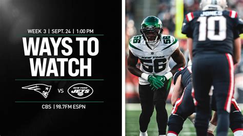 New York Jets vs. New England Patriots Ways to Watch, Listen and Follow