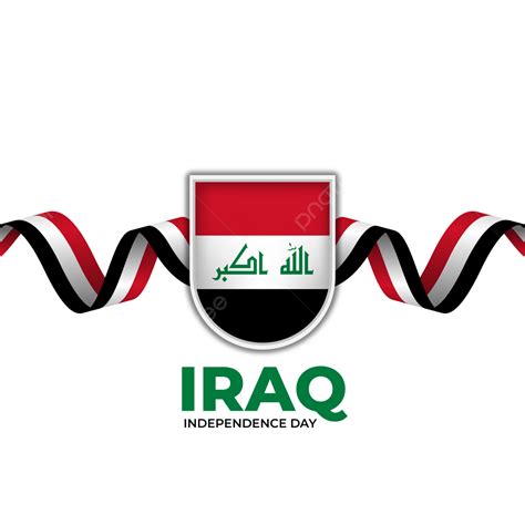 Iraq Flag Vector PNG Images, Iraq Flag Design With Shield And Ribbon Shape, Iraq Flag, Iraq ...