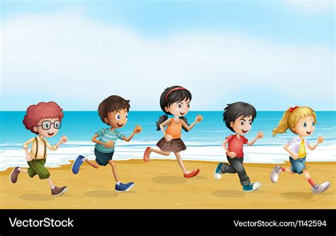 Running children Royalty Free Vector Image - VectorStock