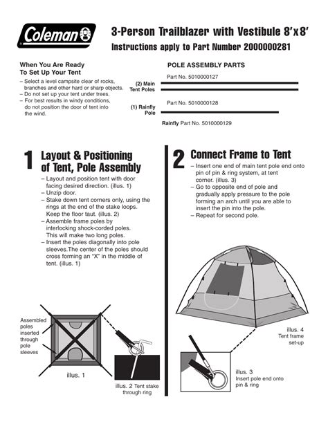 Coleman Tent User Manual | 2 pages | Original mode | Also for: 3-Person ...