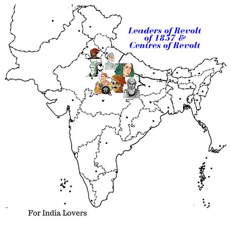 1857 Revolt Map Of India