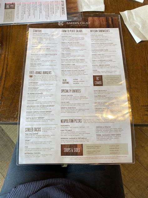 Menu at Baker's Crust Artisan Kitchen pub & bar, Ashburn