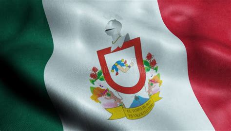 Colima City Flag Country Mexico Closeup View 3D Rendering Stock Illustration - Illustration of ...