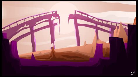 Broken Bridge -Flat Landscape Wallpaper- by Cynthetick on DeviantArt