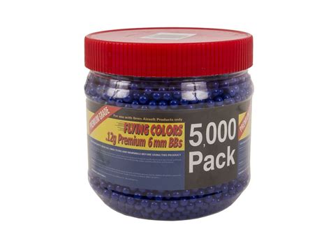 Flying Colors 6mm Plastic Airsoft BBs, 0.12g, 5,000 rds, Blue - airsoft BBs