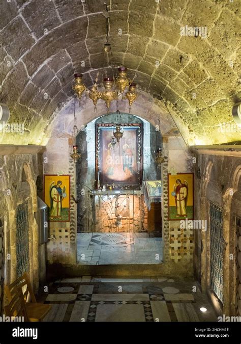 St Gabriel Church interior Nazareth Stock Photo - Alamy