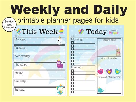 Kid's Planner - Chore Chart These printable sheets work great on a corkboard, in a binder, on ...