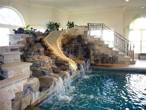 24 Awesome Home Indoor Pool Design With Slide To Make Your Kids Have Fun | Indoor pool house ...