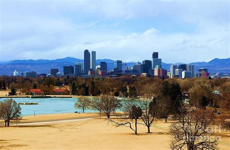 Denver Skyline in Winter Digital Art by Valerie Beasley - Fine Art America