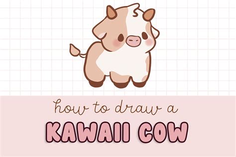 How to Draw a Kawaii Cow - Draw Cartoon Style!