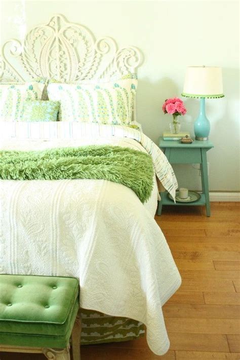 Green and aqua bedroom | Eclectic bedroom, Bedroom green, Eclectic bedroom design