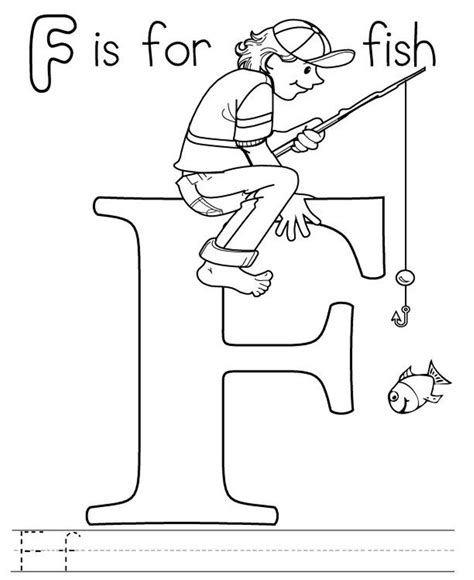 F Is For Fish Alphabet Coloring Pages Free Printable | Alphabet ...