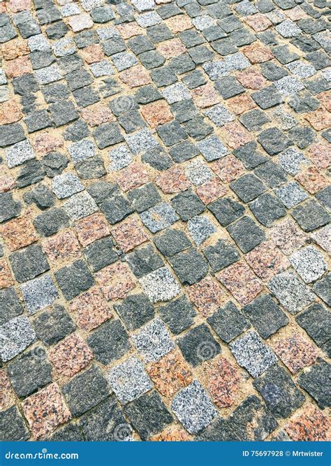 Colored Granite Paving Stone Sidewalk Stock Photo - Image of paved, paving: 75697928