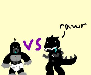 Baby Godzilla Vs. baby Kong - Drawception