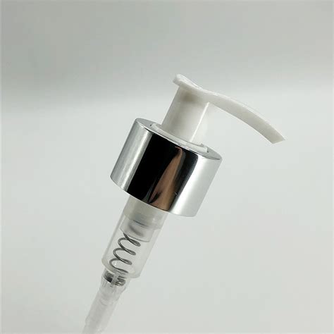 24mm 28mm Lotion Dispenser Pump , Sliver Gold Aluminum Closure Plastic Pump Dispenser