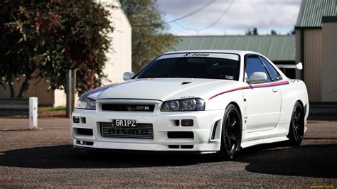 nissan, Skyline, R34, Supercar, Tuning, White Wallpapers HD / Desktop and Mobile Backgrounds