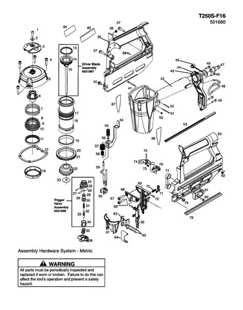 Paslode 501680-(T250S-F16) Parts List | Paslode 501680-(T250S-F16) Repair Parts | OEM Parts with ...