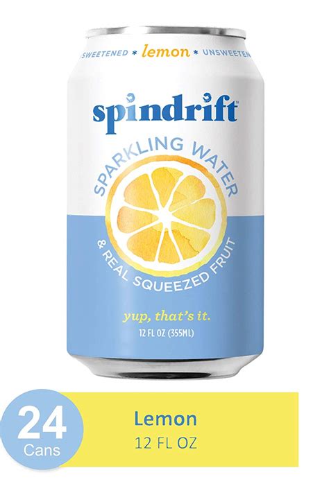 Spindrift Sparkling Water, Lemon Flavored, Made with Real Squeezed ...